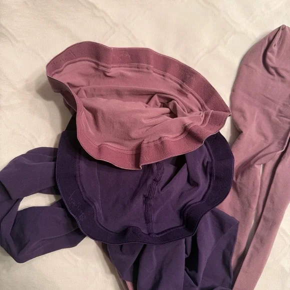 Fogal Rose Pink & Lavender Stockings Bundle(Size Small)